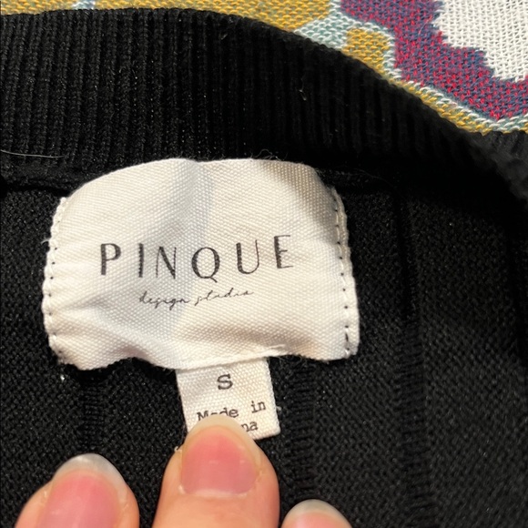 Black Ribbed Button-Front Cardigan Sweater - Picture 4 of 5